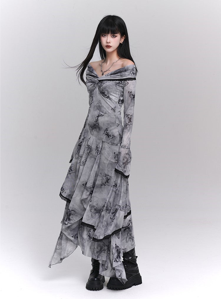 Butterfly Gothic Maxi Dress