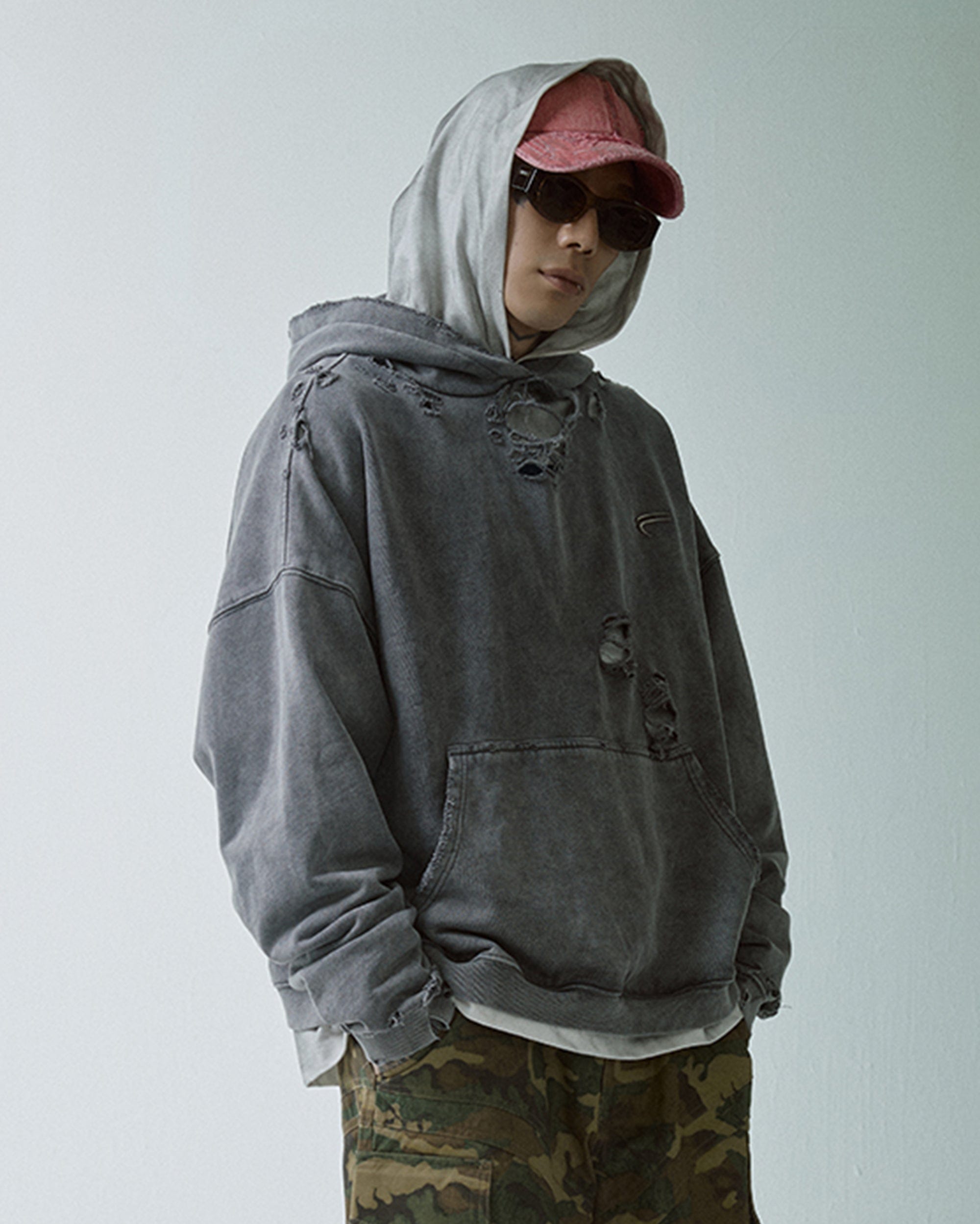 Heavy Distressed Oversized Hoodie