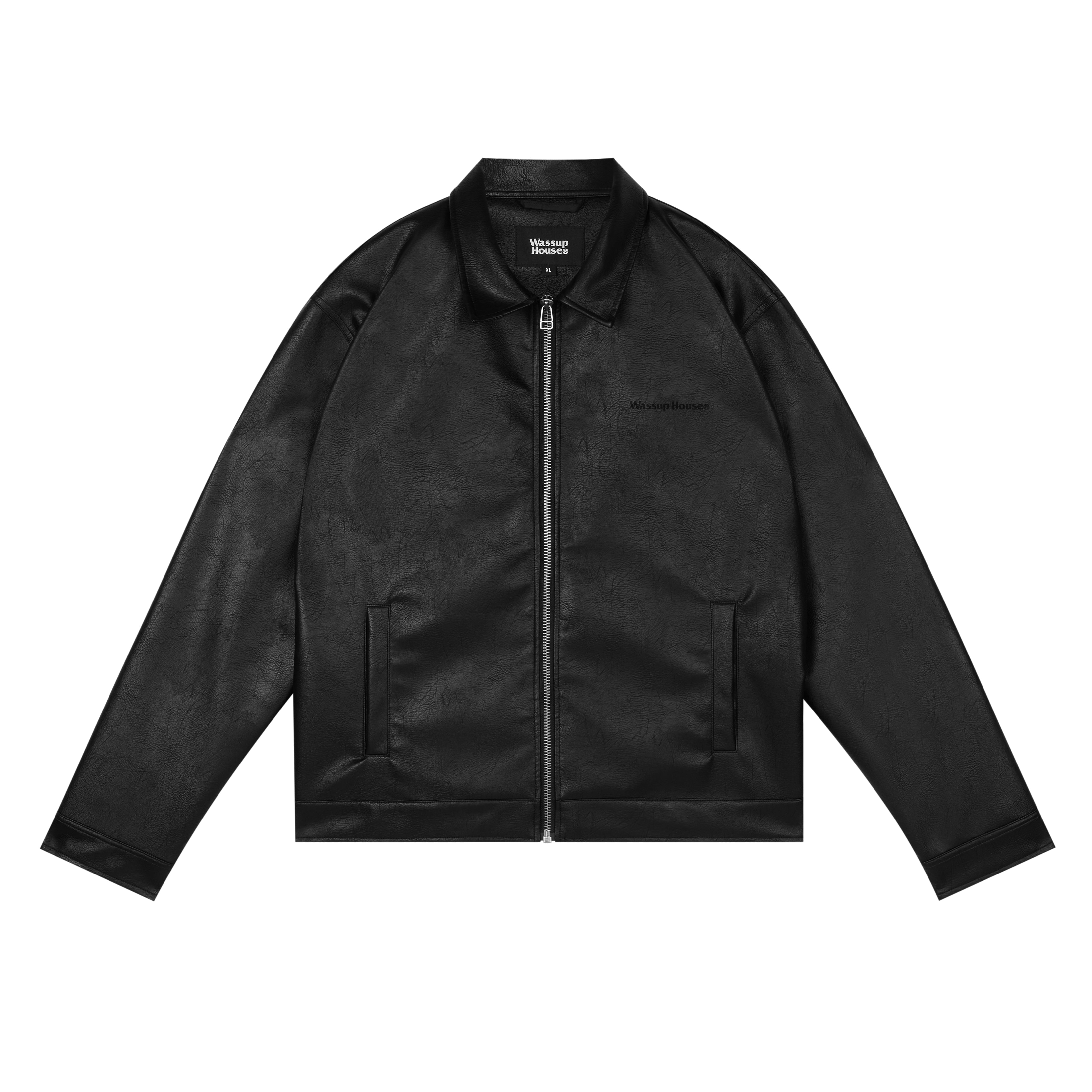 Timeless Basic Zipper Leather Jacket - chiclara