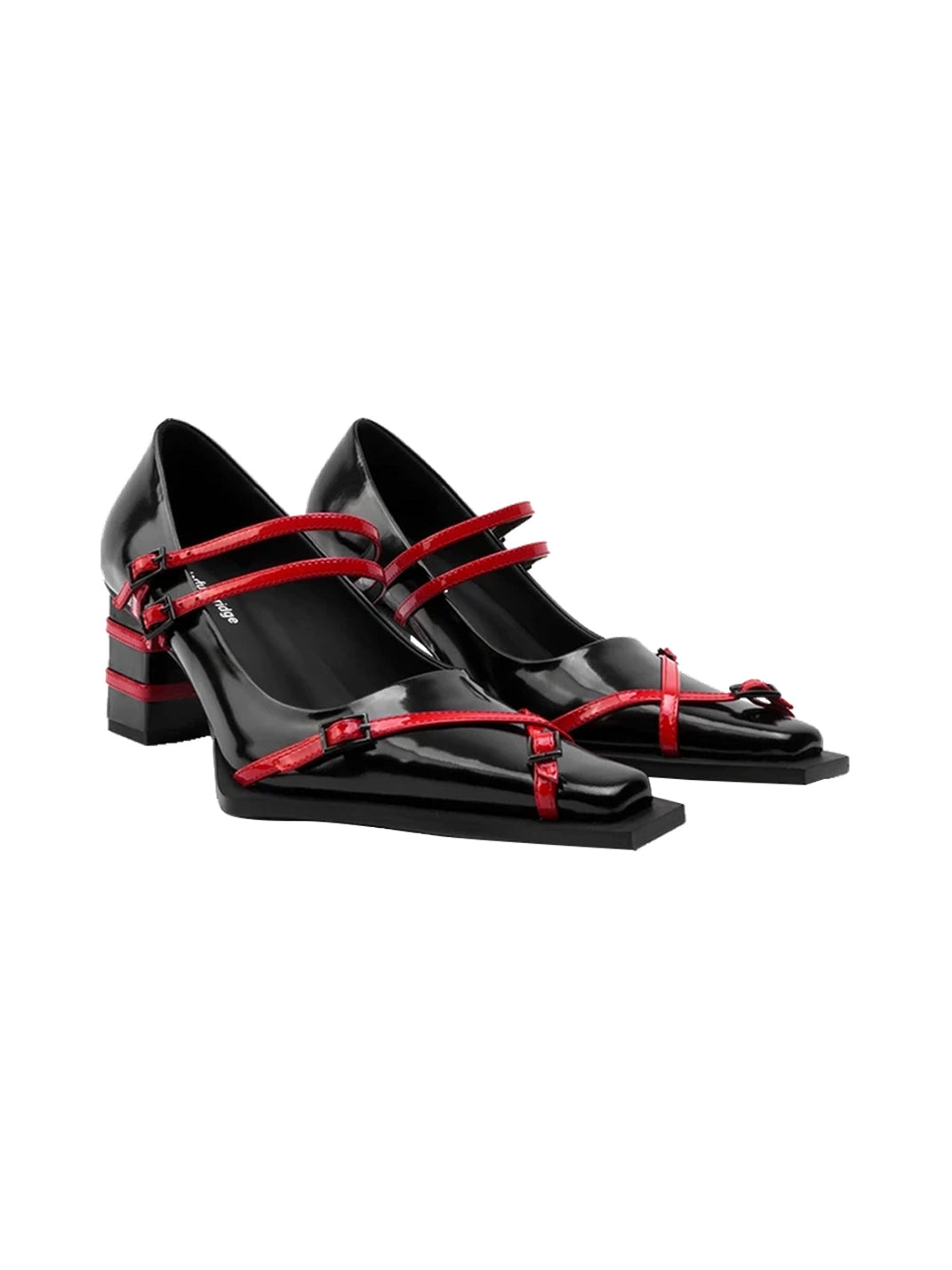 Red-Strap Square-Toe Block-Heel Mary Janes - view 8