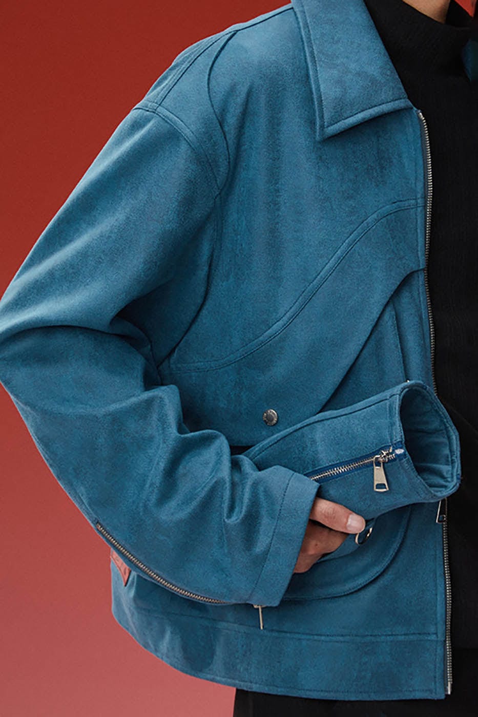 Teal Wool Bomber Jacket