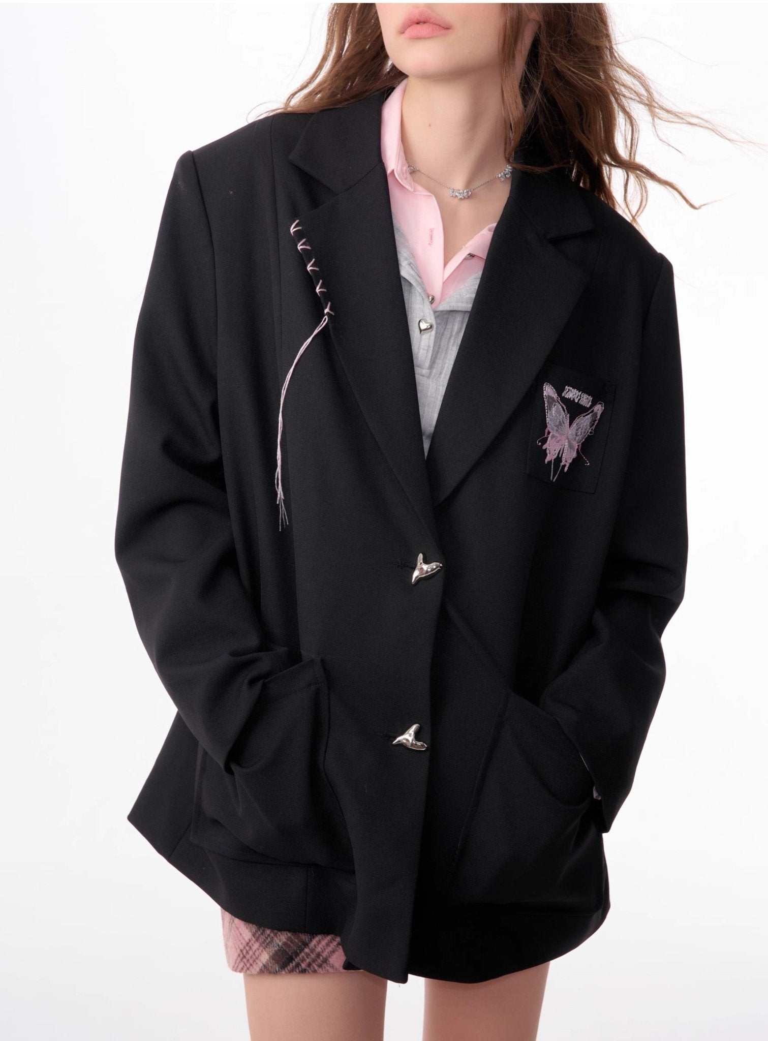 Butterfly Embroidered Blazer