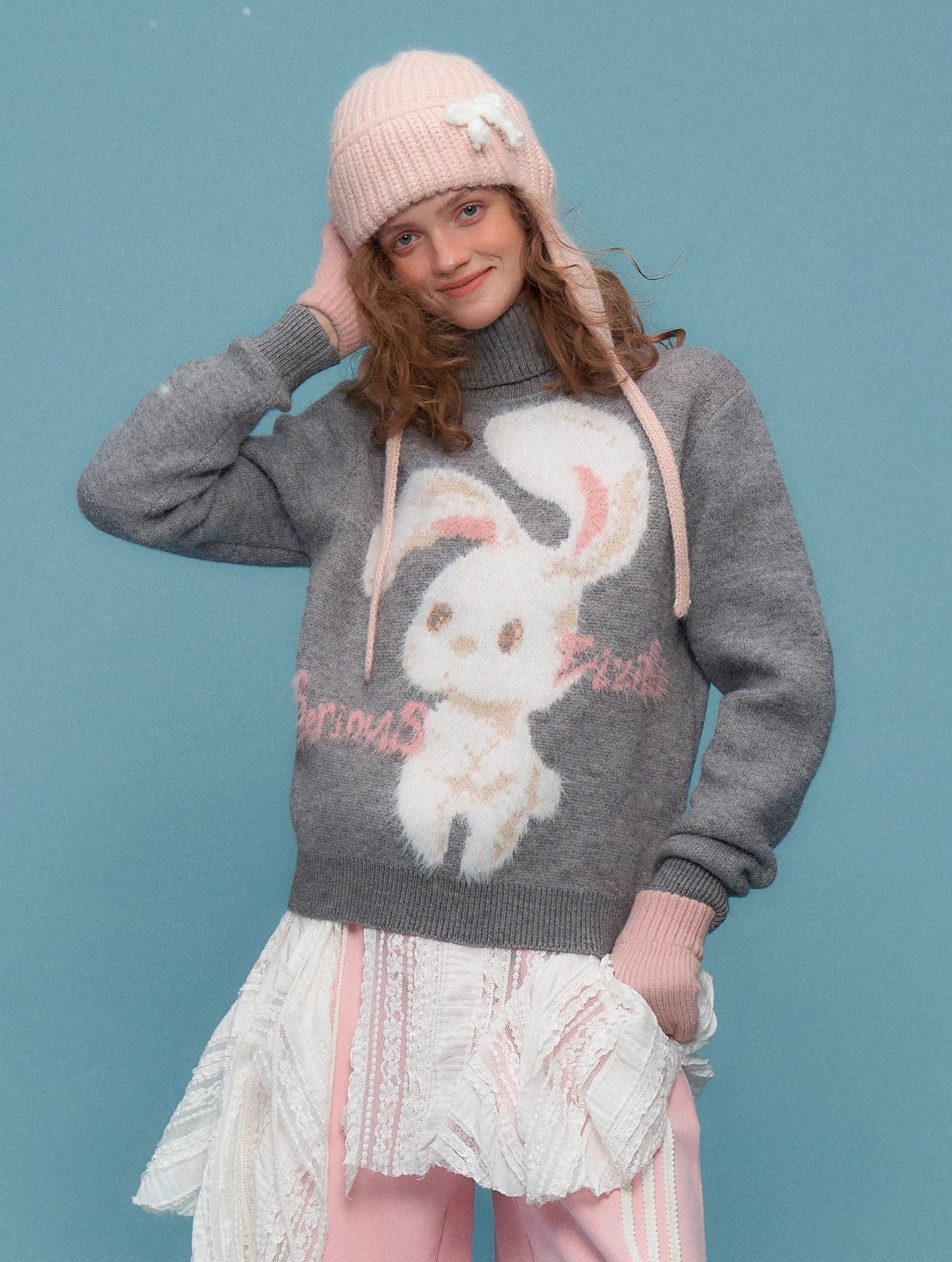 Sweet Bunny Turtleneck Sweater