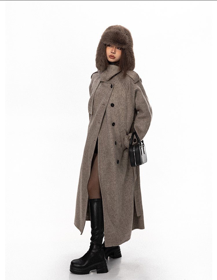 Wool Military-Style Trench Coat