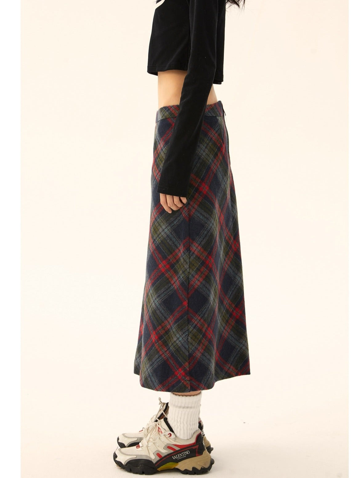 Elegant Striped Wool Skirt - chiclara