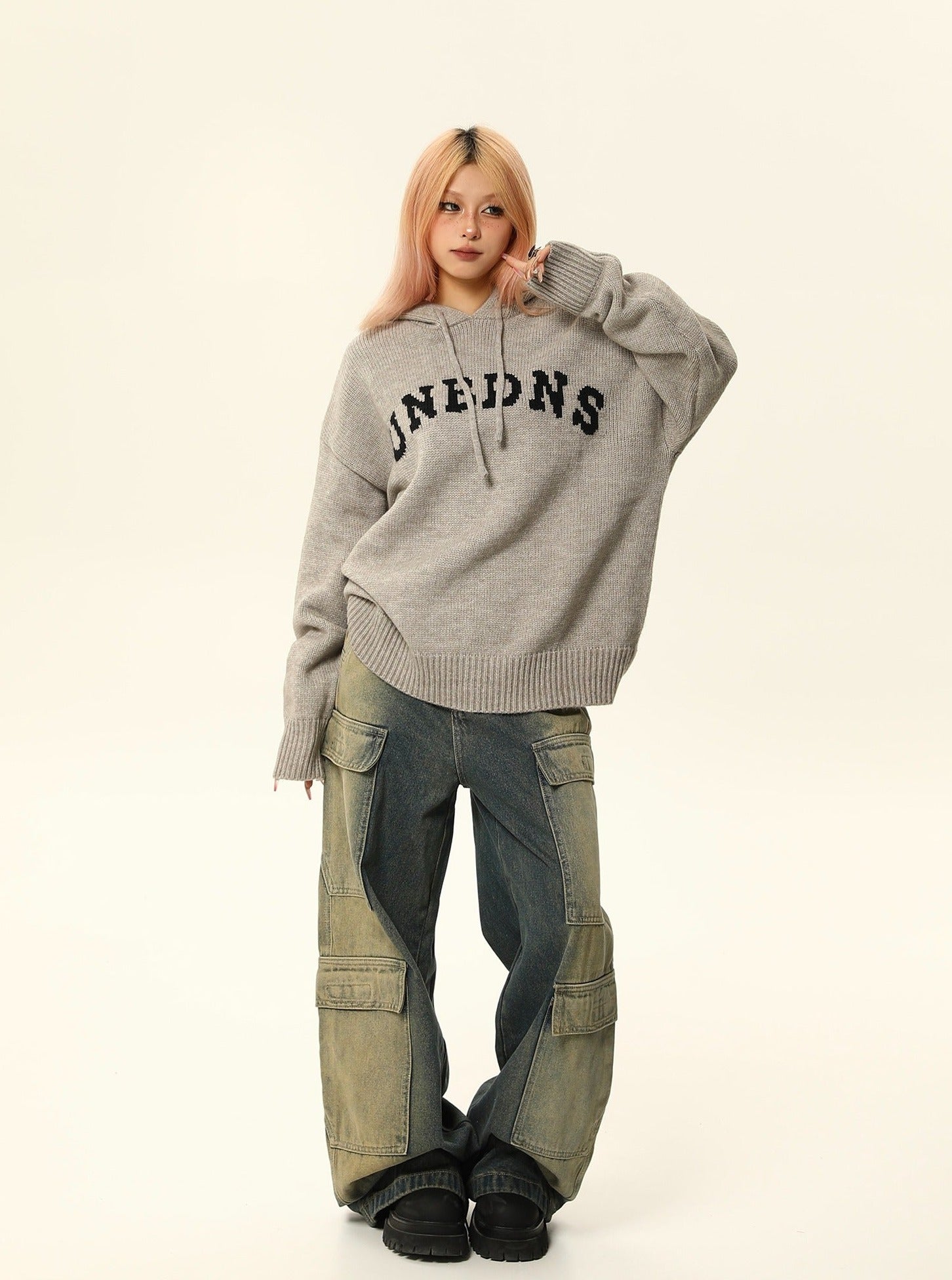 UNBDNS Hooded Knit Sweater Jacket