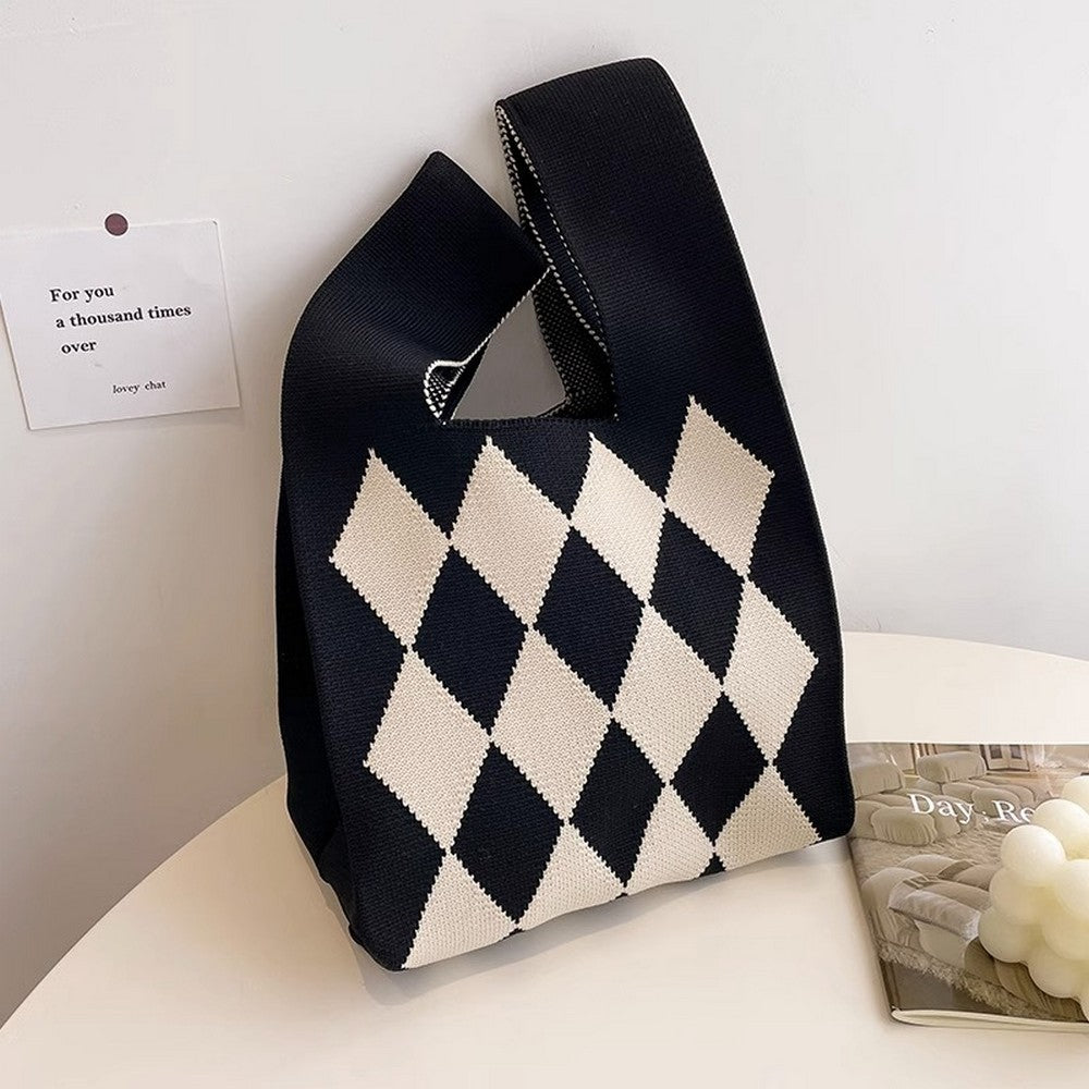 Retro Pattern Knit Storage Pouch