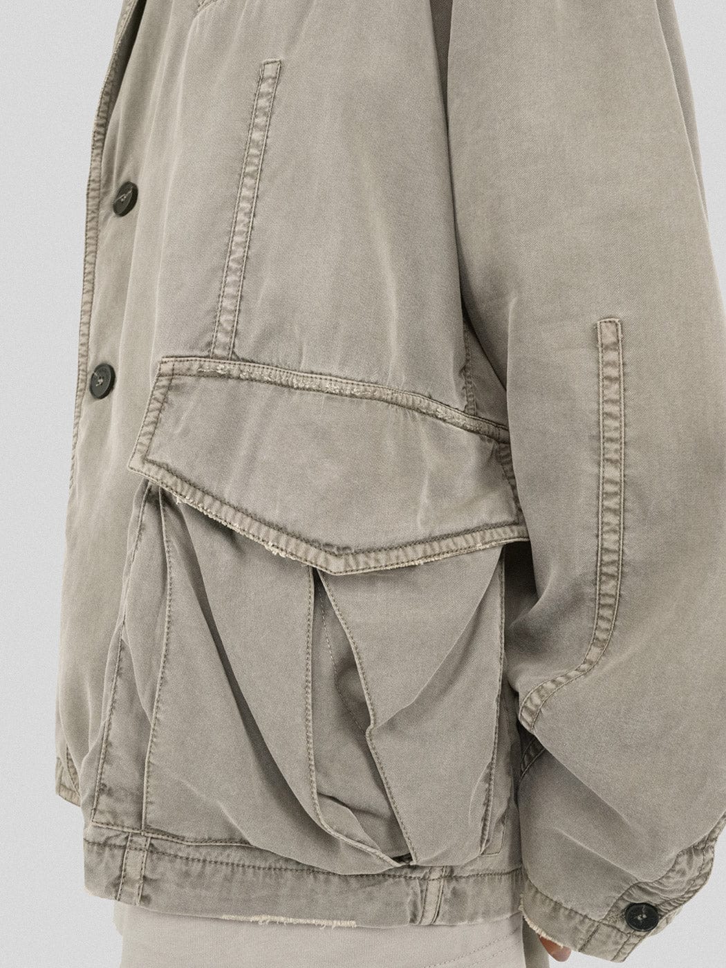 Oversized Beige Worker Jacket