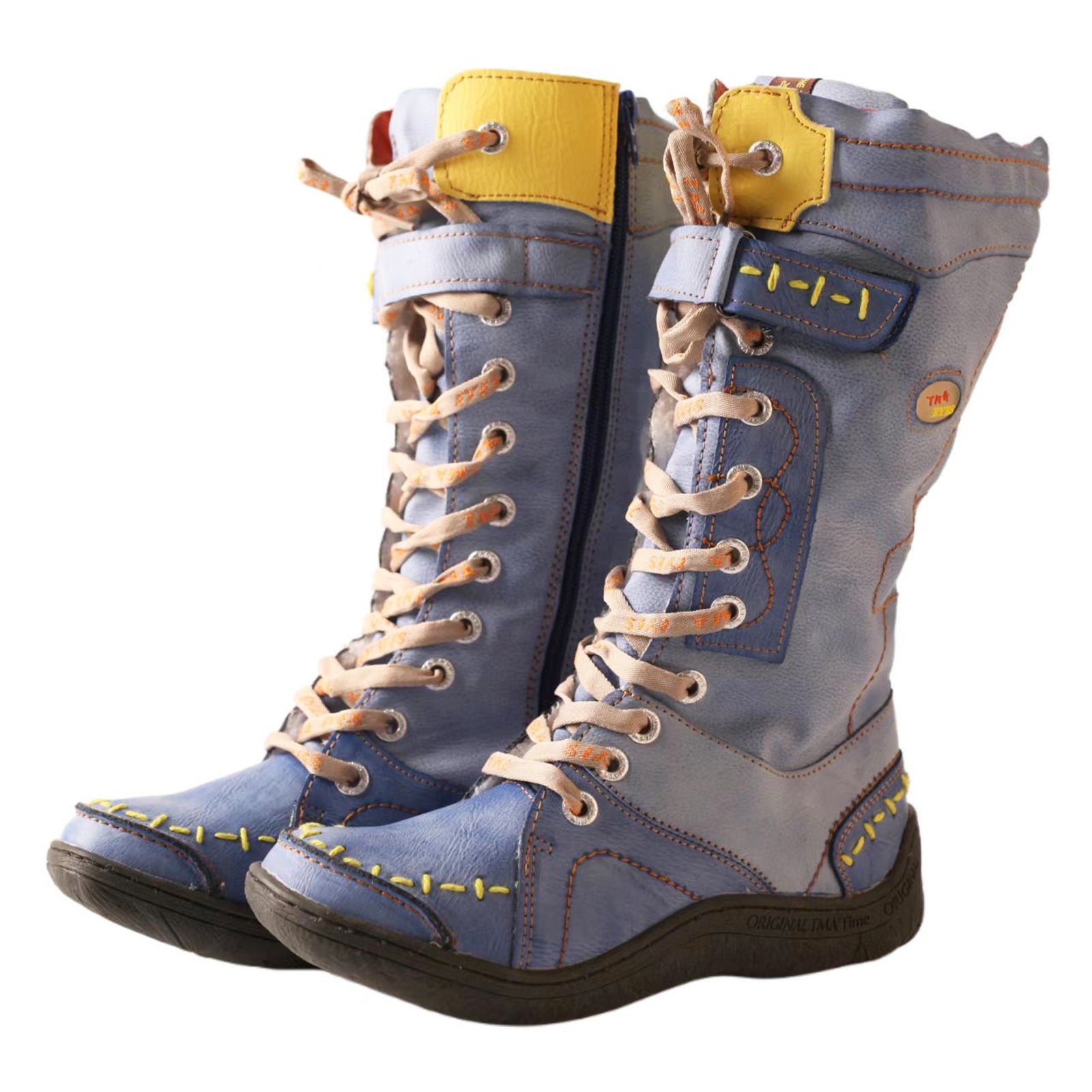 Washed PU Fleece-Lined Y2K Tall Boots