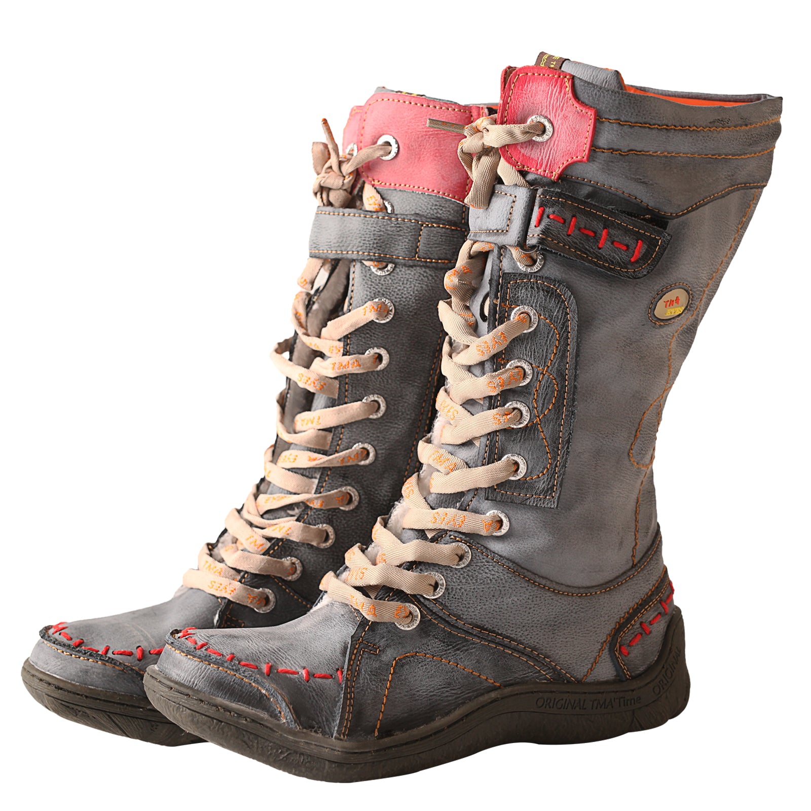 Washed PU Fleece-Lined Y2K Tall Boots