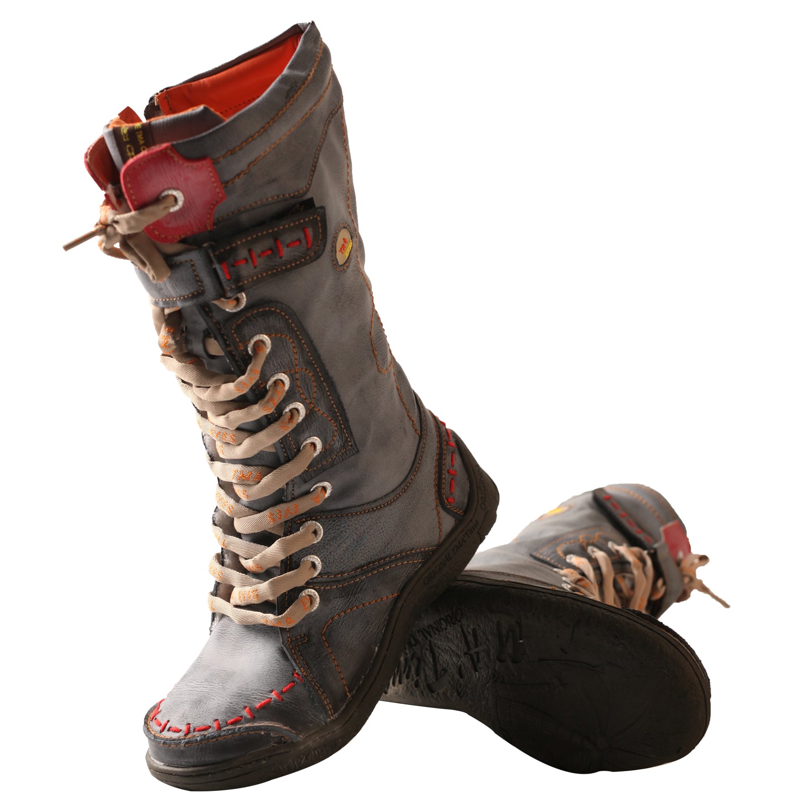 Washed PU Fleece-Lined Y2K Tall Boots