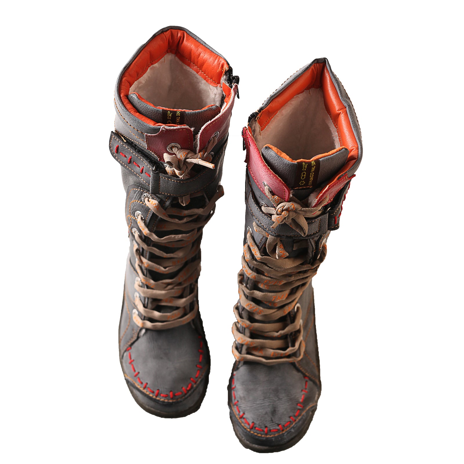 Washed PU Fleece-Lined Y2K Tall Boots