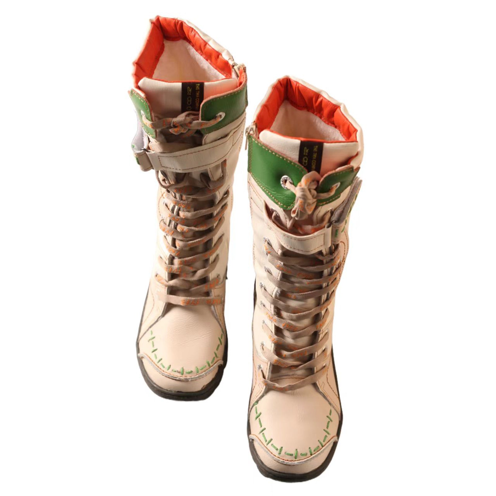 Washed PU Fleece-Lined Y2K Tall Boots