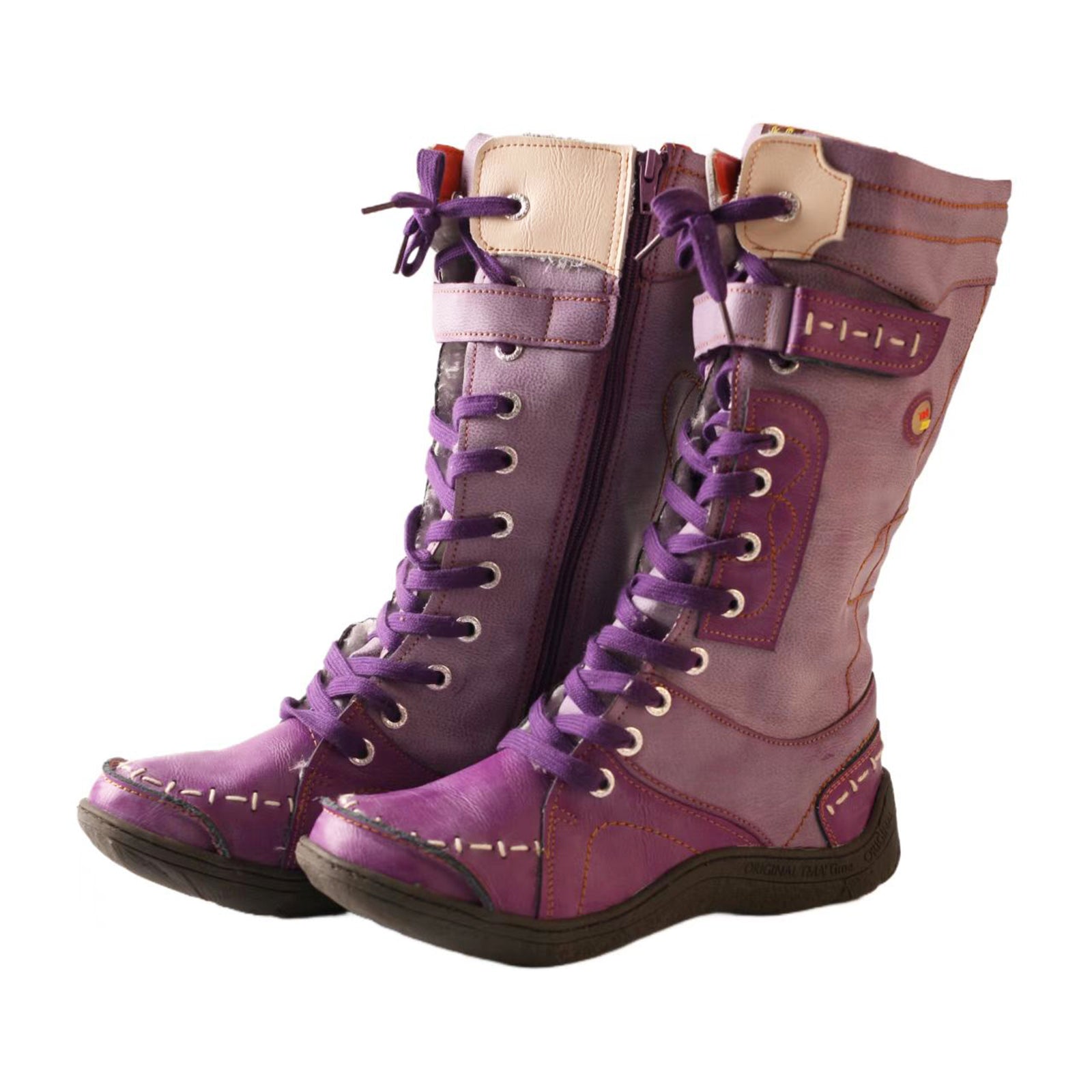 Washed PU Fleece-Lined Y2K Tall Boots