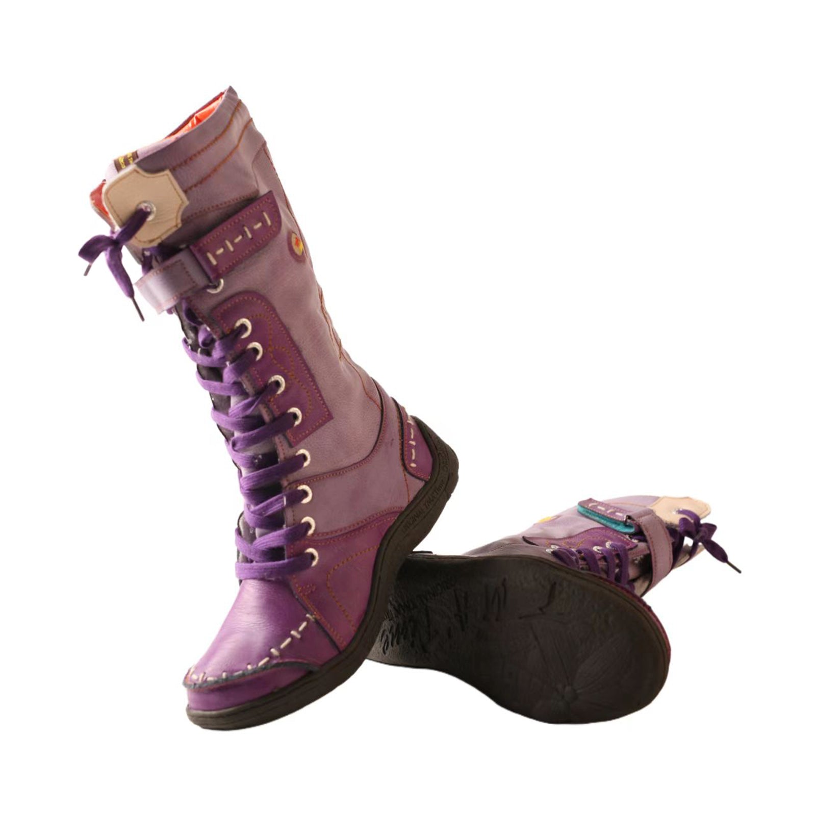 Washed PU Fleece-Lined Y2K Tall Boots