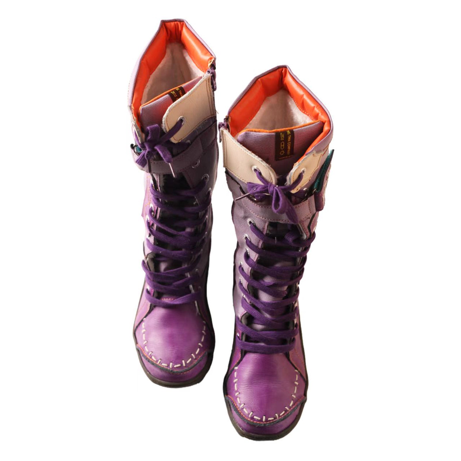 Washed PU Fleece-Lined Y2K Tall Boots