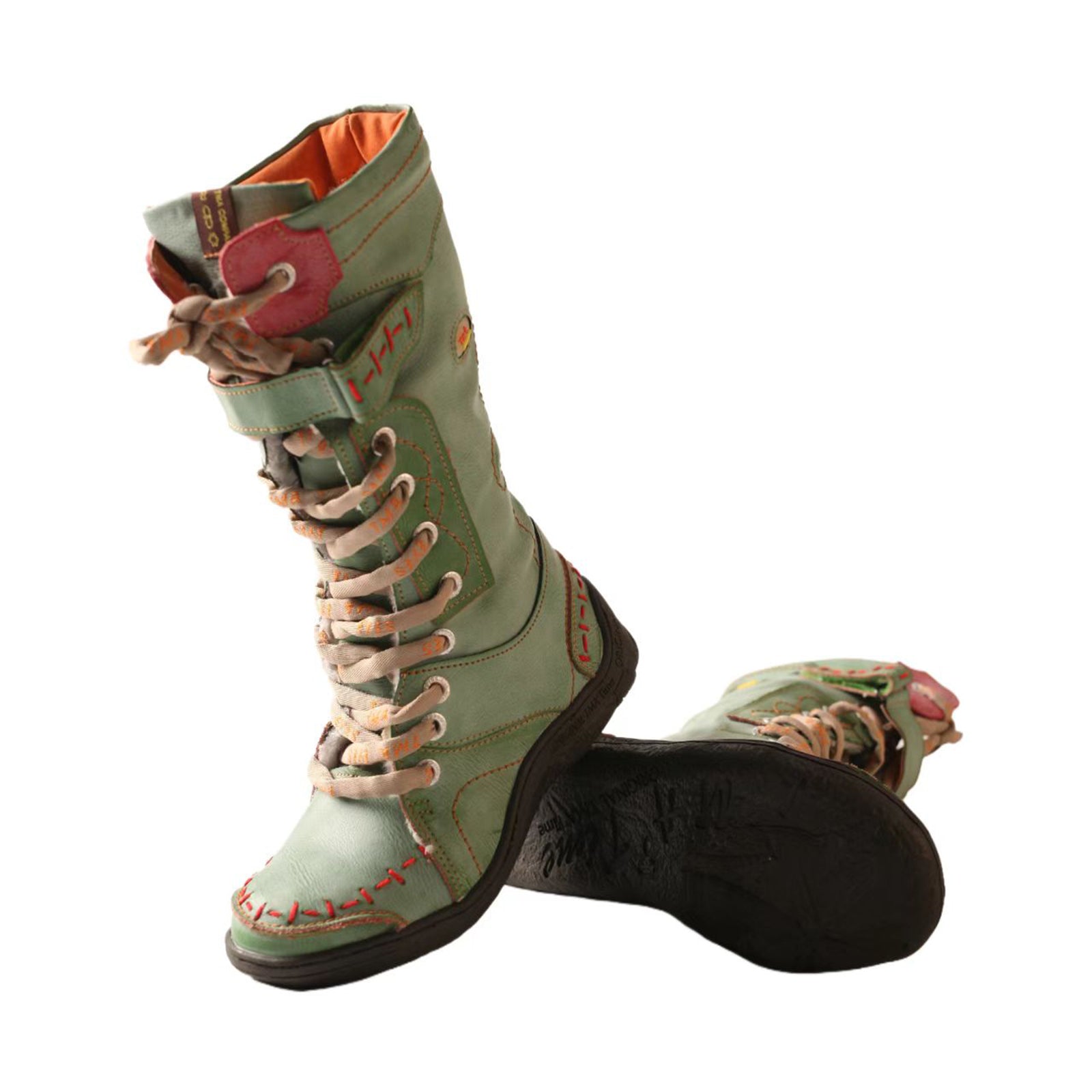 Washed PU Fleece-Lined Y2K Tall Boots