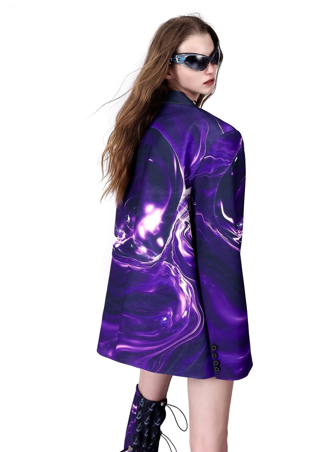 PINKSPINK Cosmic Swirl Oversized Blazer - Purple