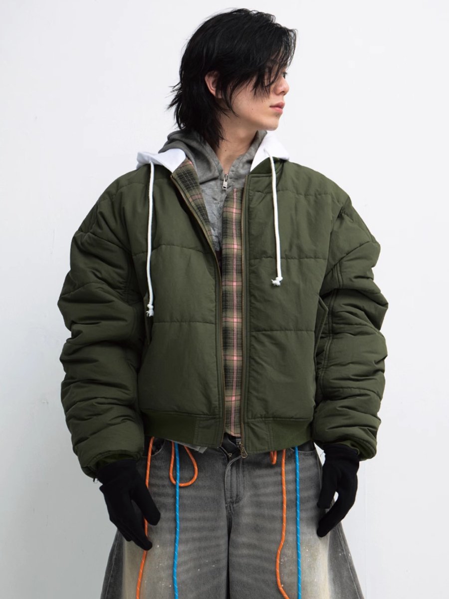 Reversible Olive Green Puffer Jacket