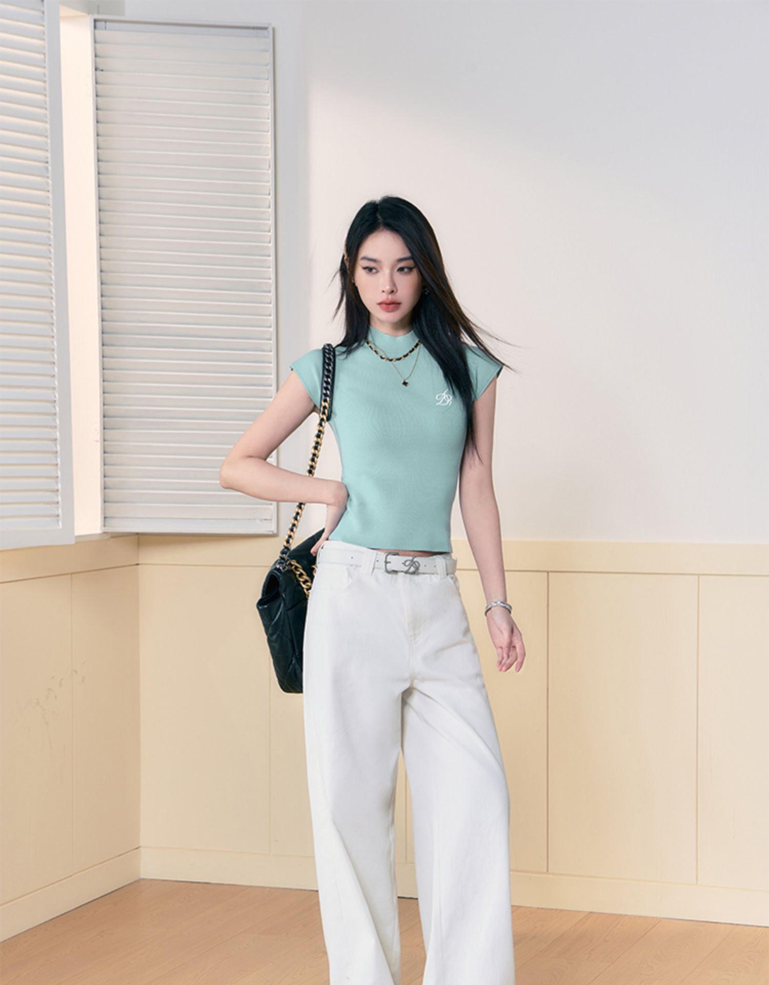 Sleeveless Mock Neck Top