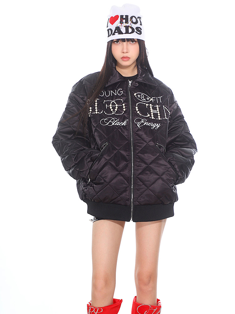 Crystal Logo Quilted Jacket