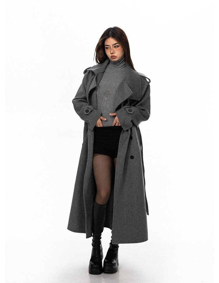 Wool Military-Style Trench Coat