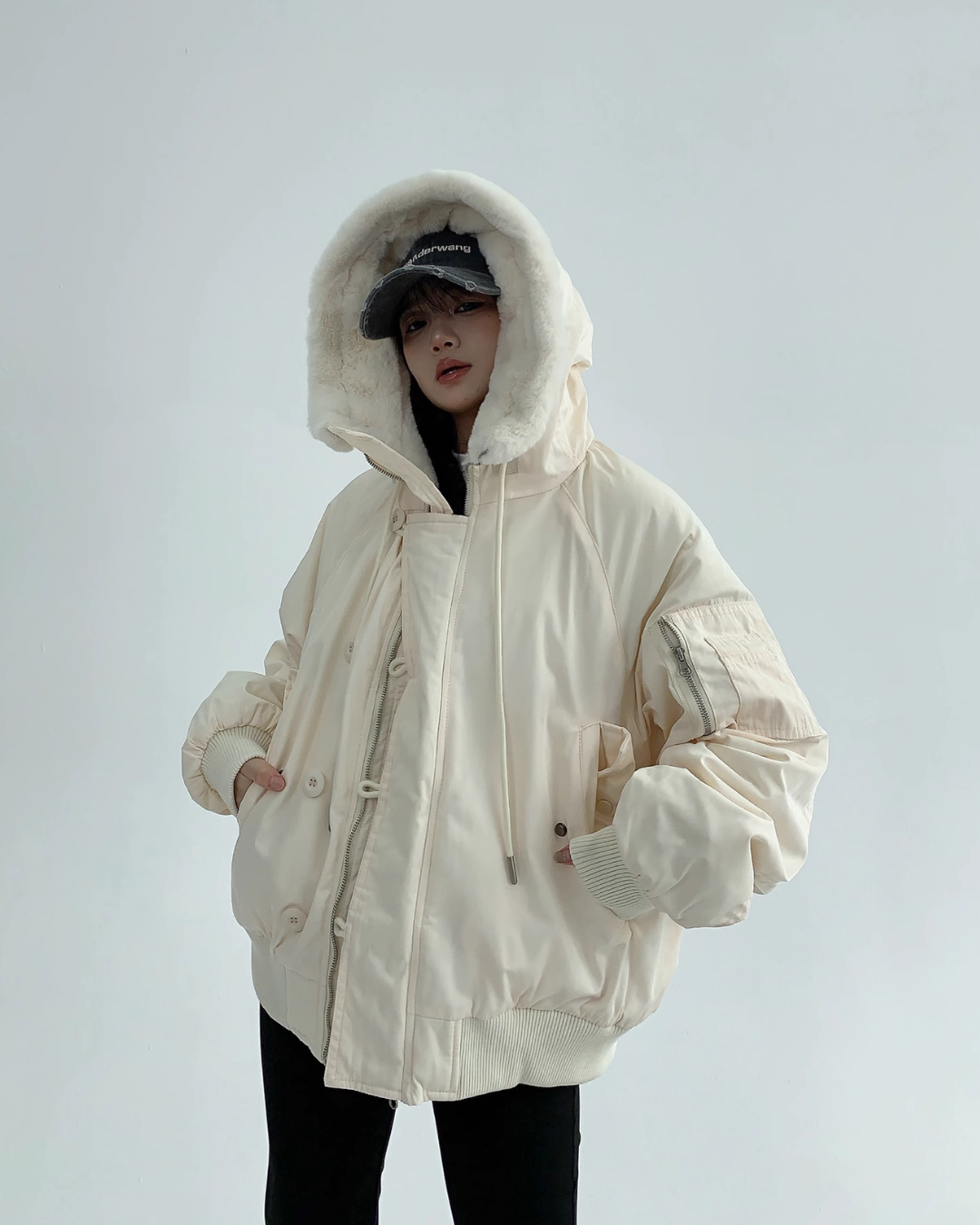 Frost Sherpa-Collar Bomber Jacket
