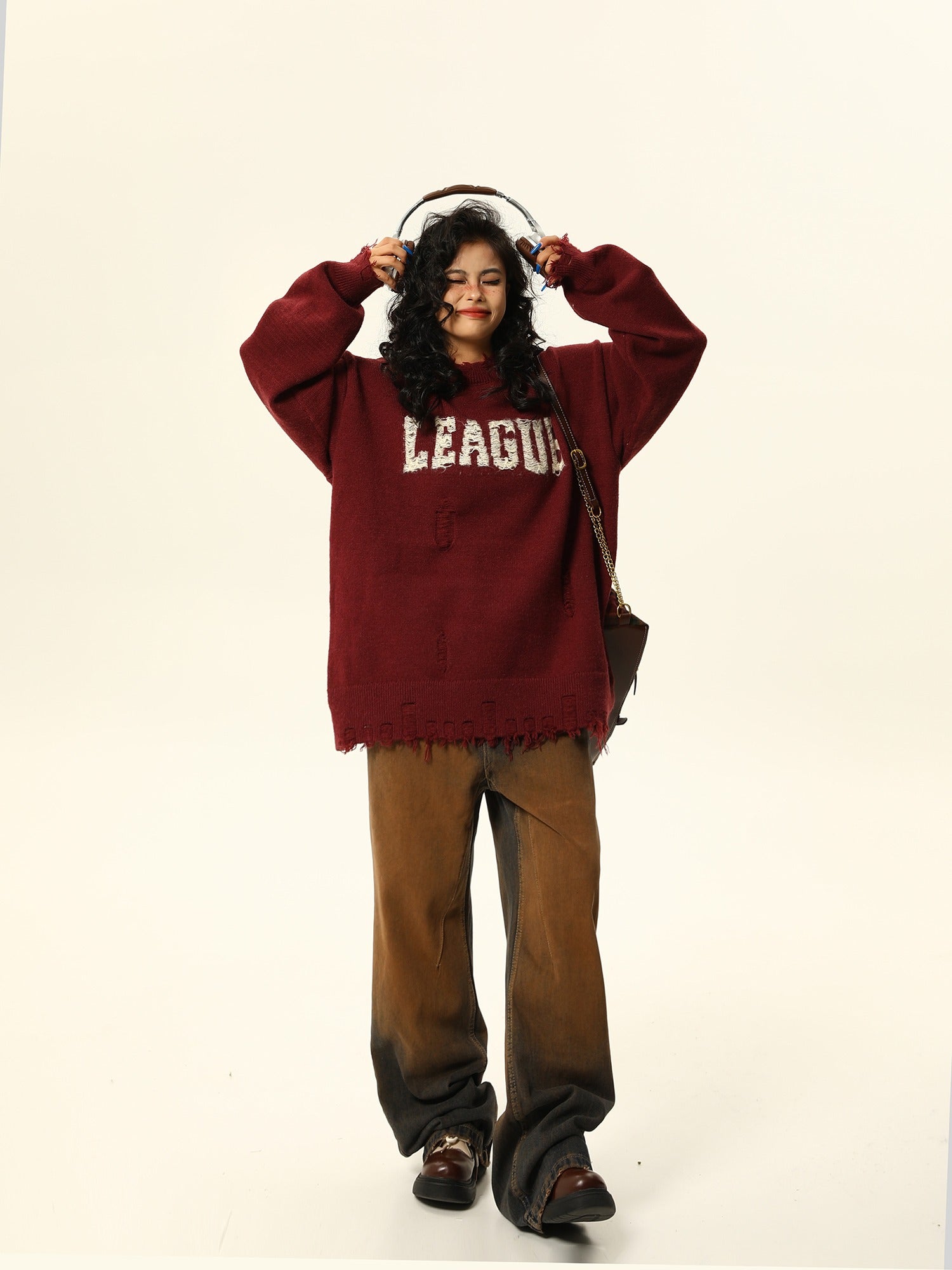 Distressed League Varsity Sweatshirt