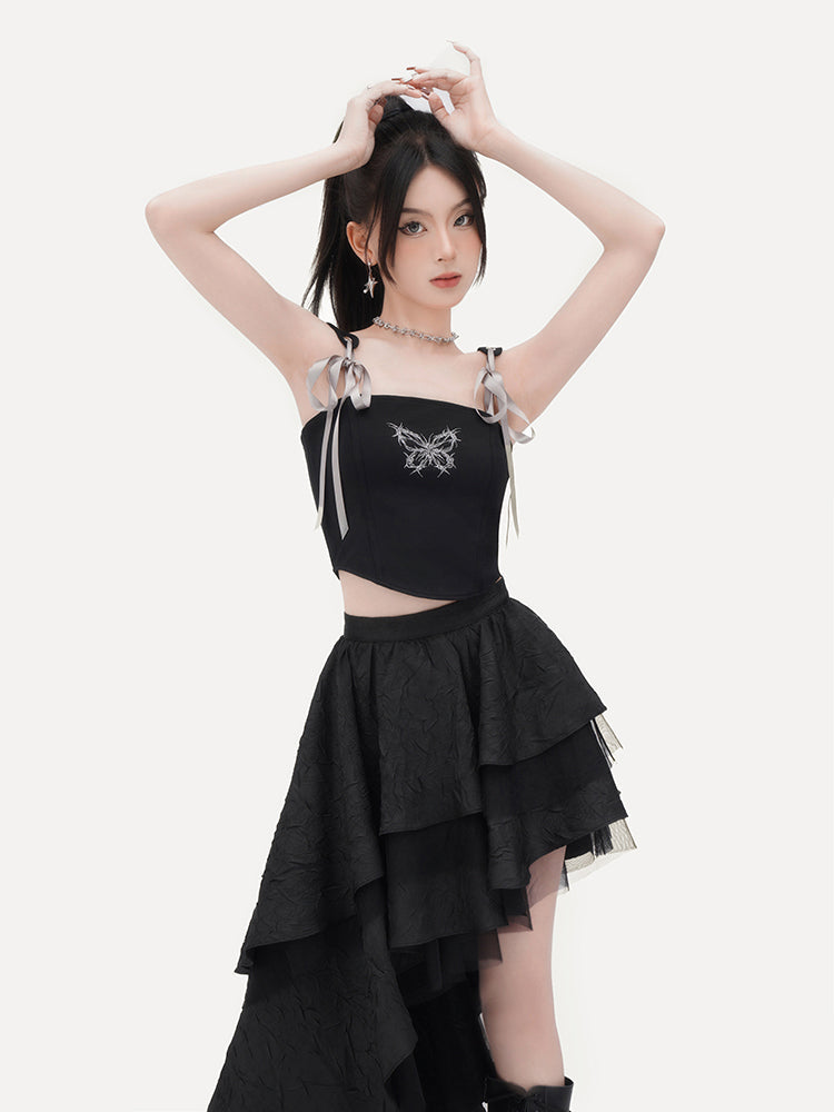 Asymmetric Layered Mesh Skirt