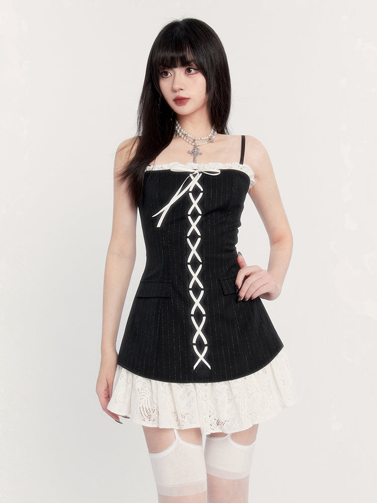 Lace Up Corset Mini Dress