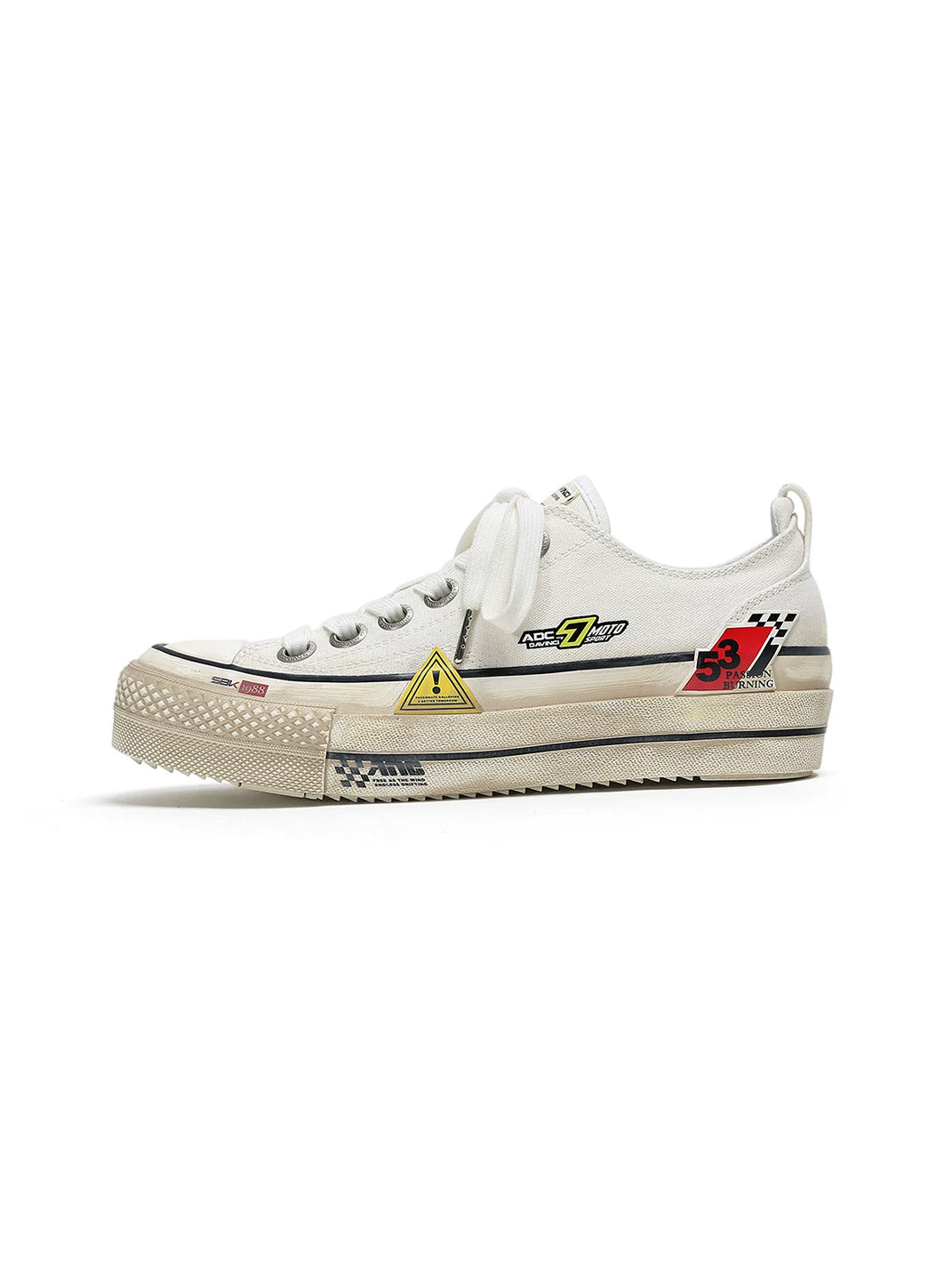 Racing-Patch Distressed Platform Sneakers - view 3