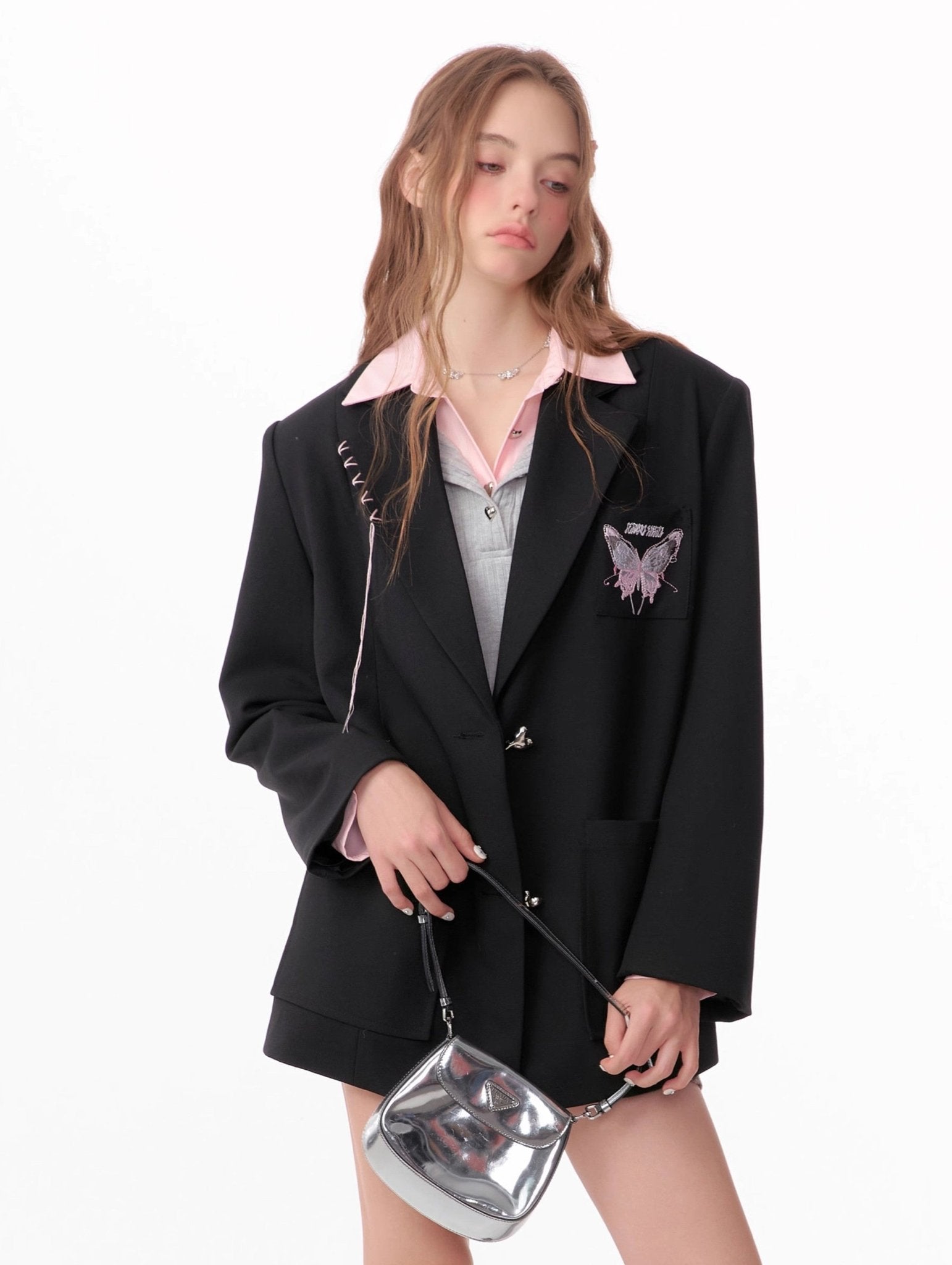 Butterfly Embroidered Blazer