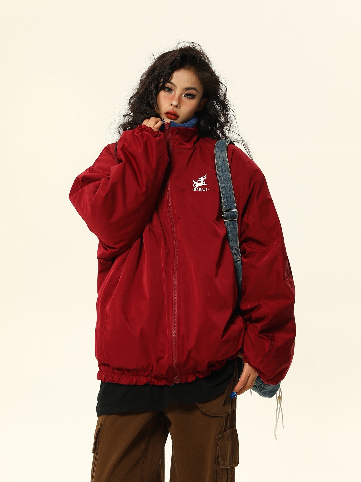 Retro-Style Sports Windbreaker Jacket