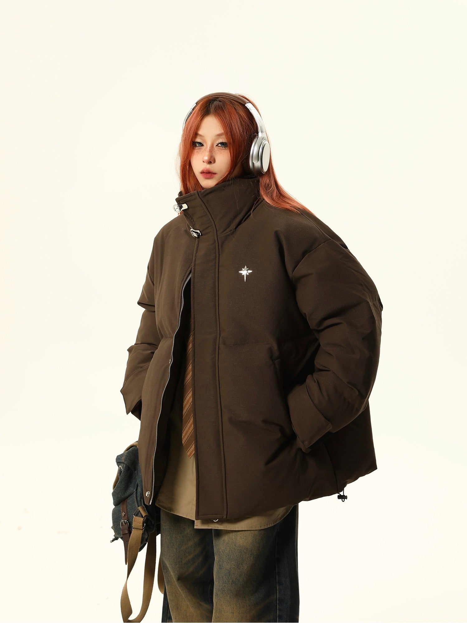 Stand-Up Collar Oversized Puffer Jacket