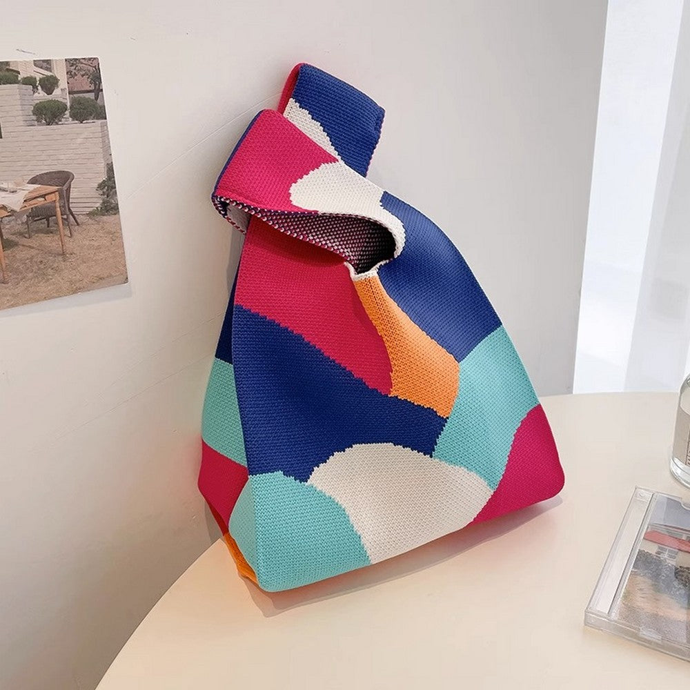 Retro Pattern Knit Storage Pouch