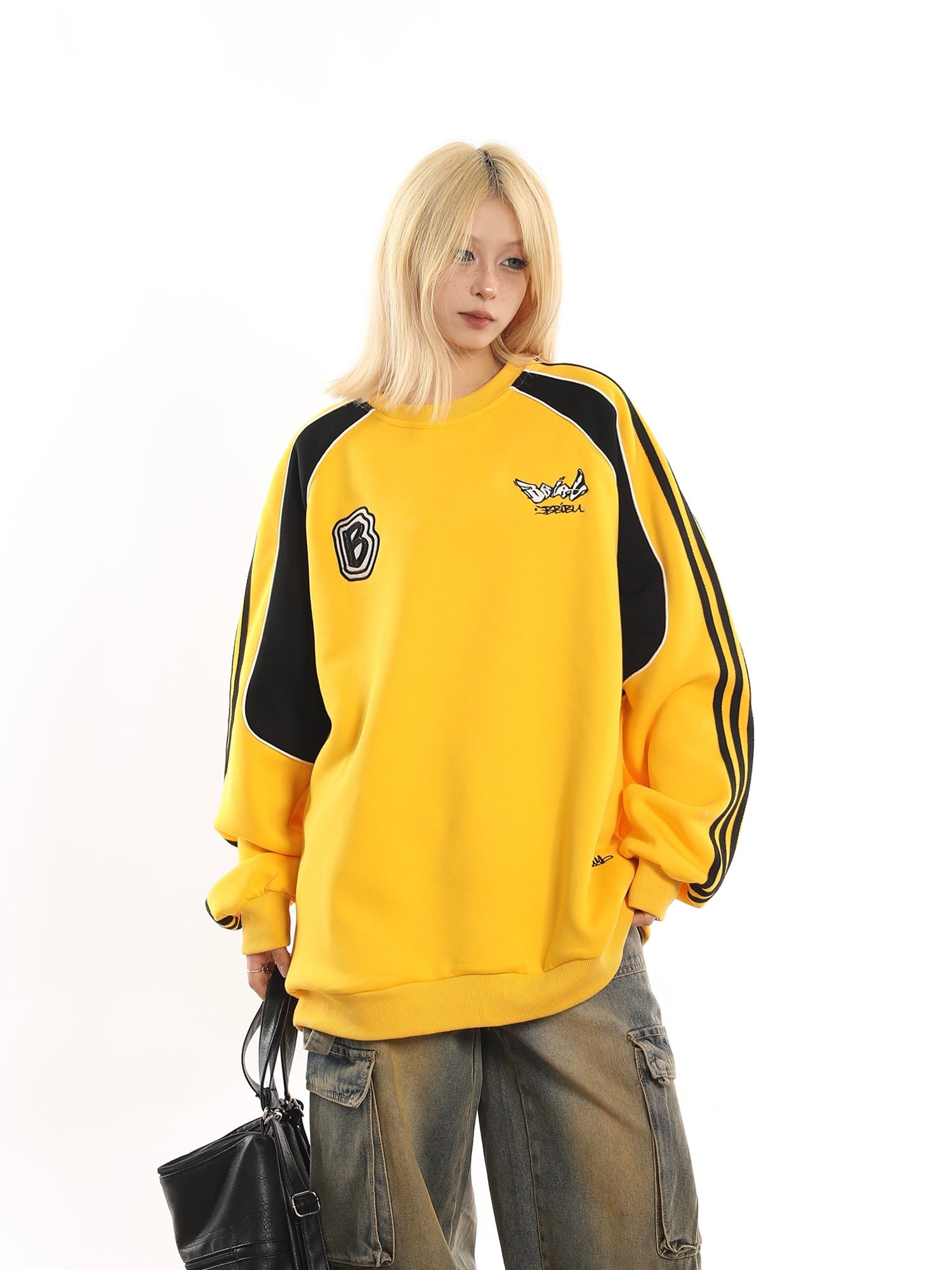 Athletic Three-Bar Oversized Sweatshirt