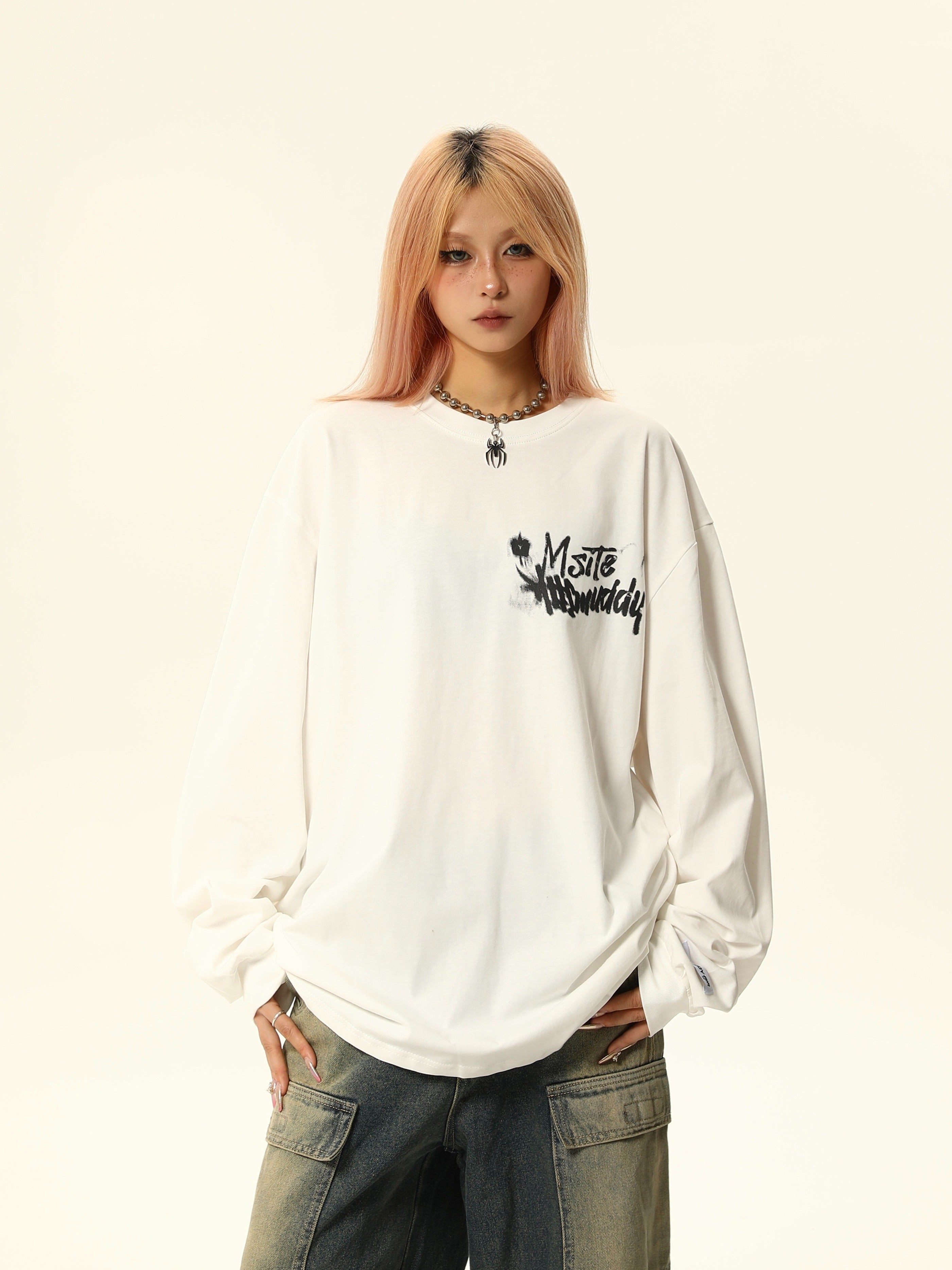 Graphic Oversized Long Sleeve Tee