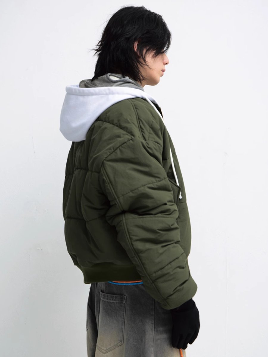 Reversible Olive Green Puffer Jacket