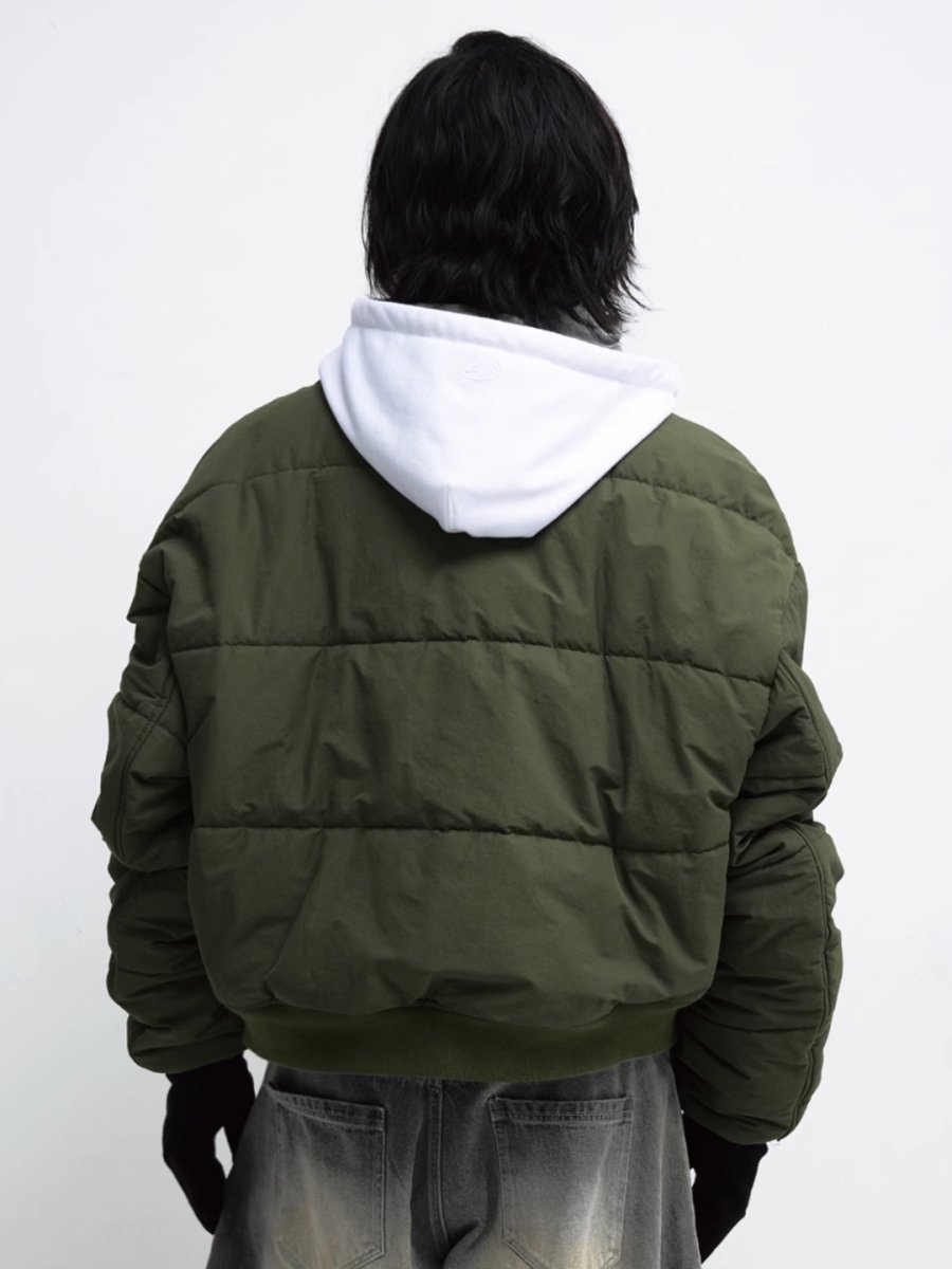 Reversible Olive Green Puffer Jacket