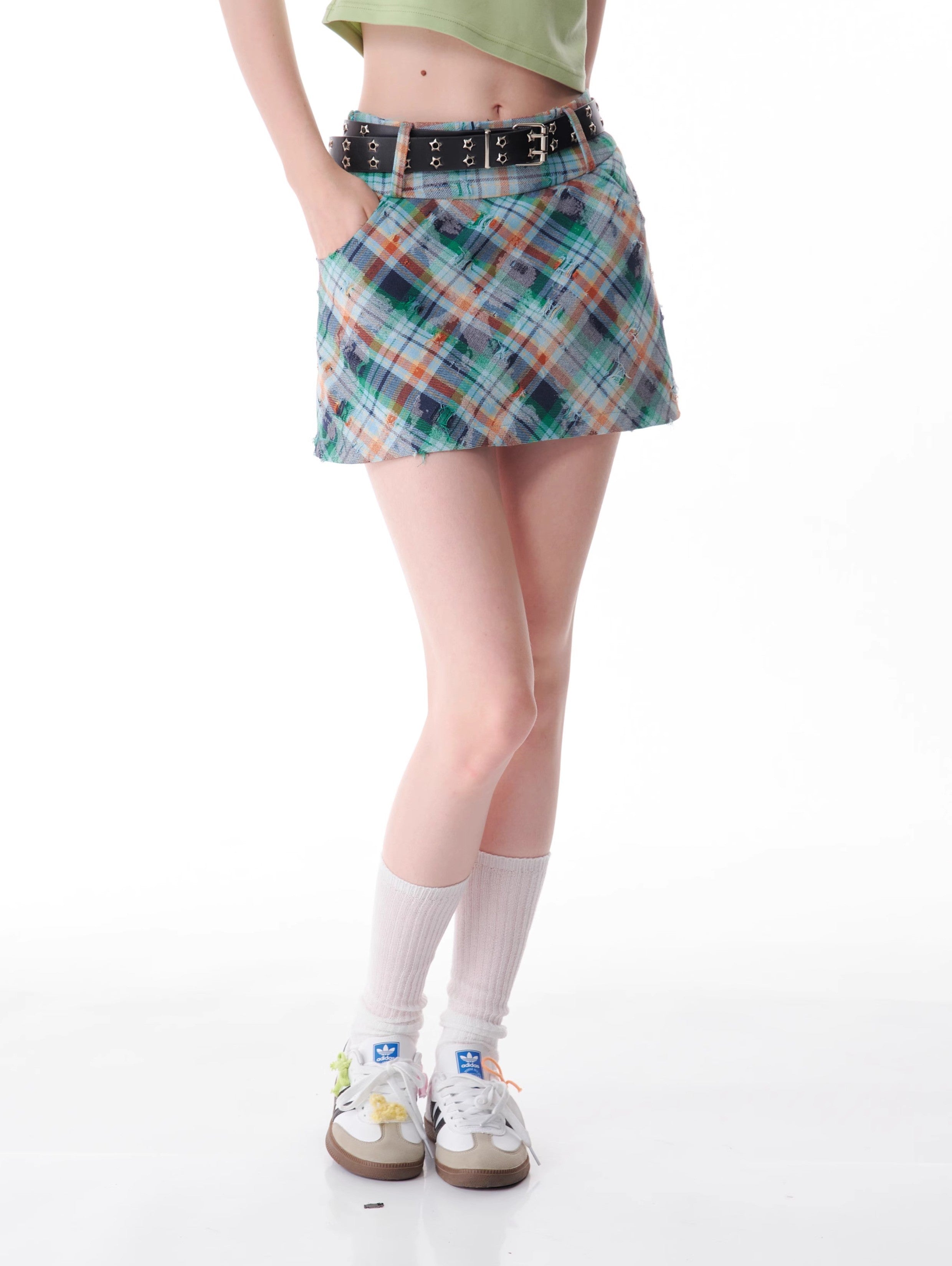 Retro Plaid Mini Skirt