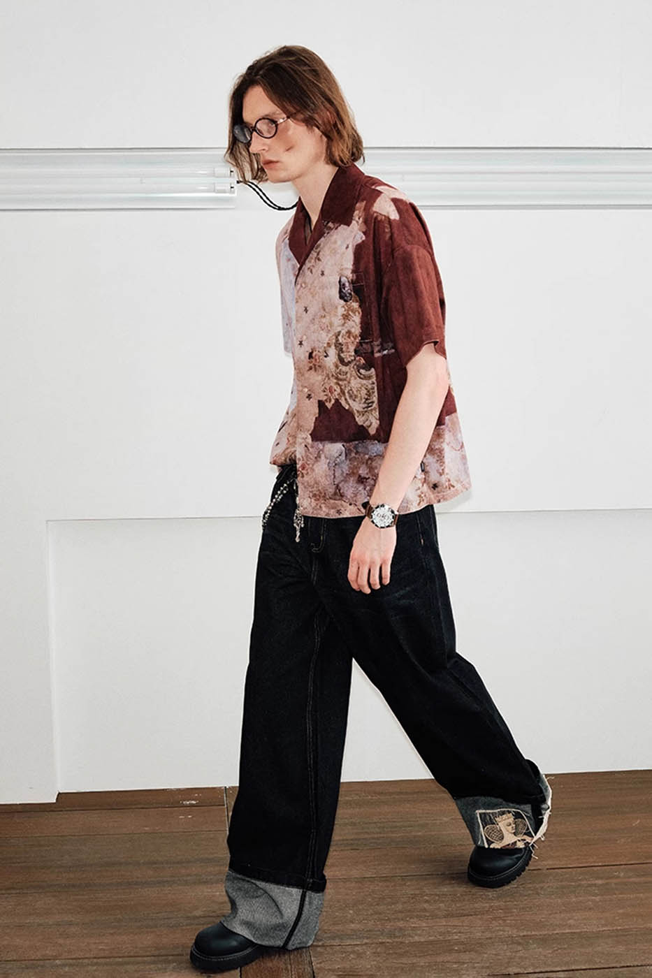 Abstract Print Camp Collar Shirt