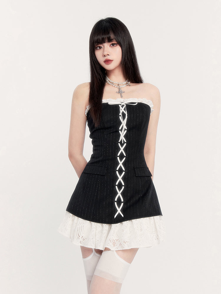 Lace Up Corset Mini Dress