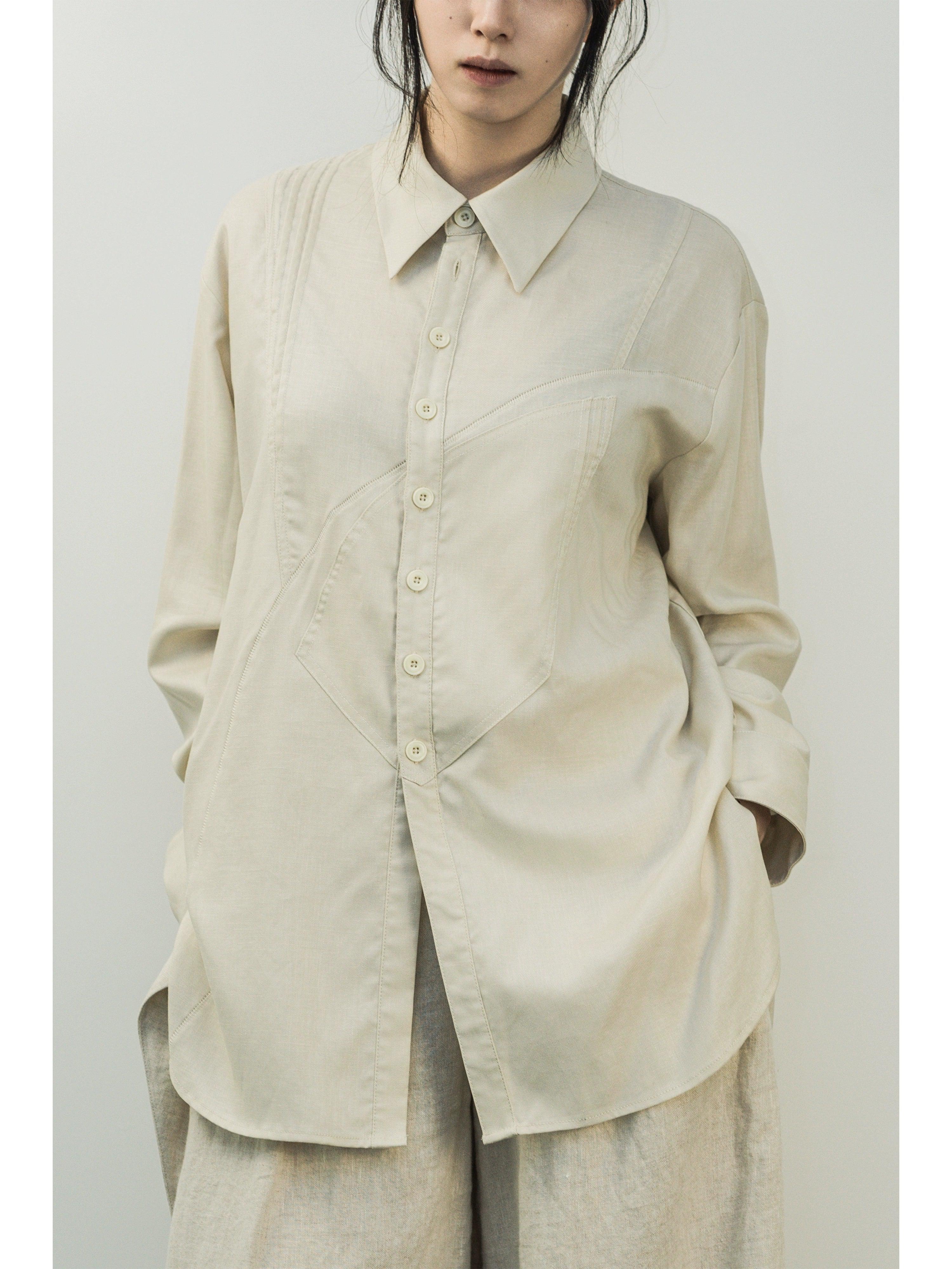 Button-Up Shirt in Relaxed Fit - chiclara