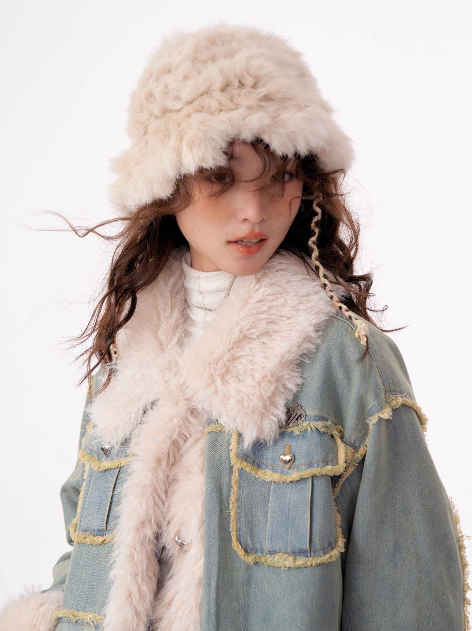 Fur Trim Denim Jacket