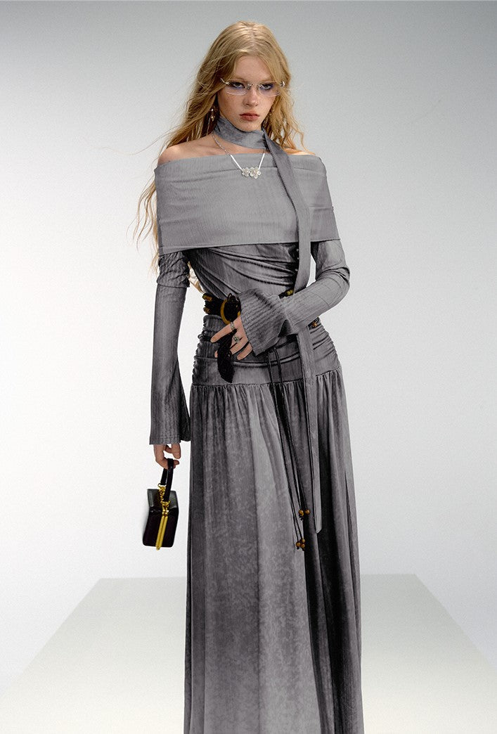 Off-Shoulder Gothic Maxi Dress