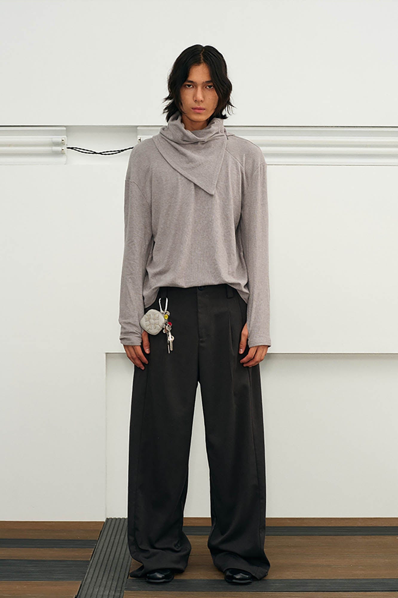 Asymmetric Turtleneck Sweatshirt