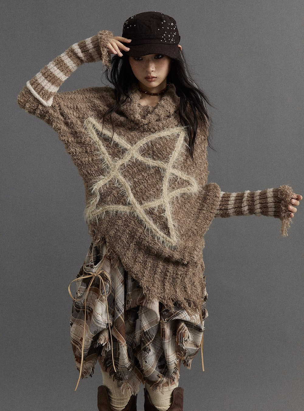 Distressed Star Mohair Sweater