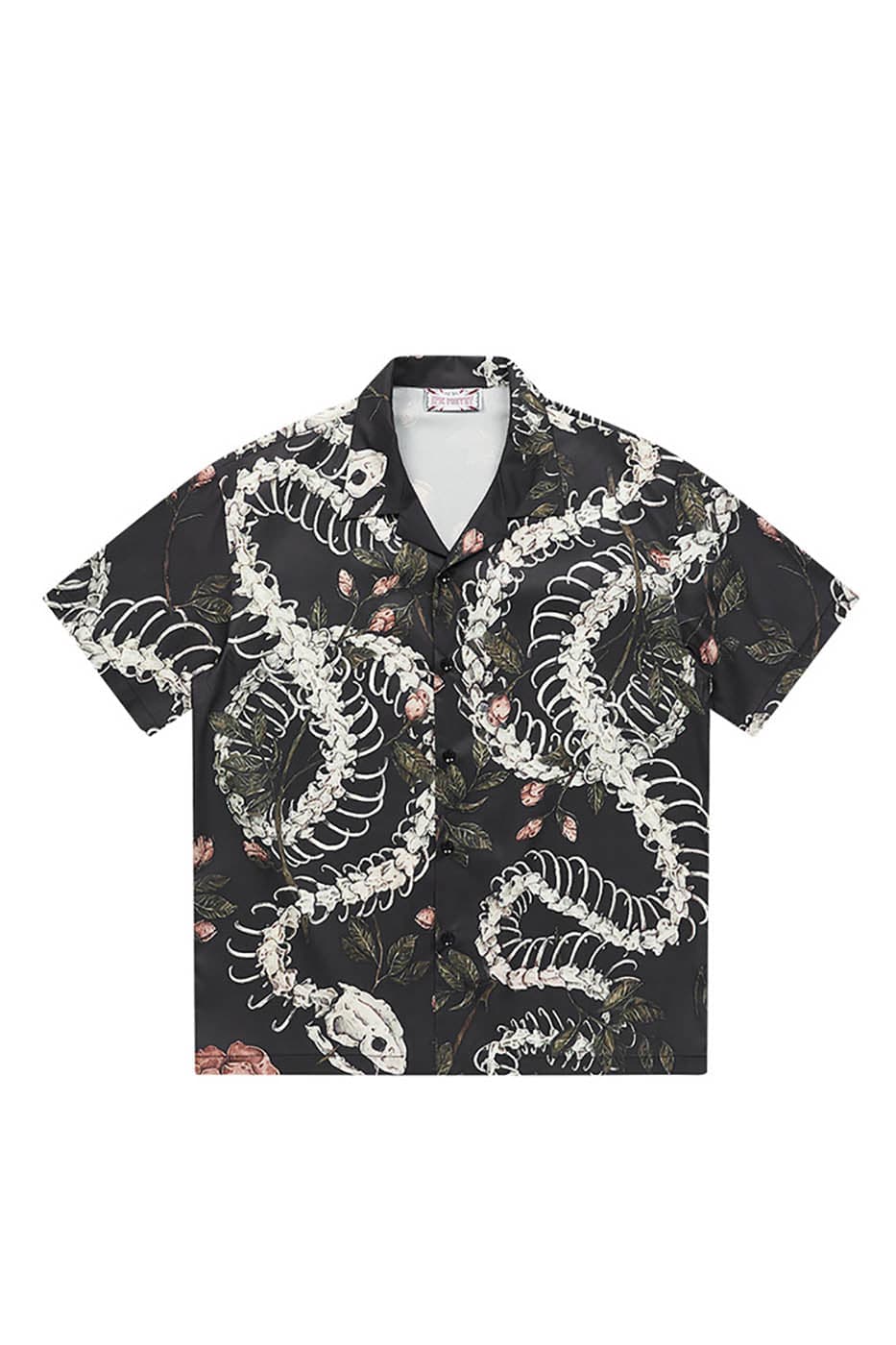 Serpent Skeleton Floral Camp Shirt