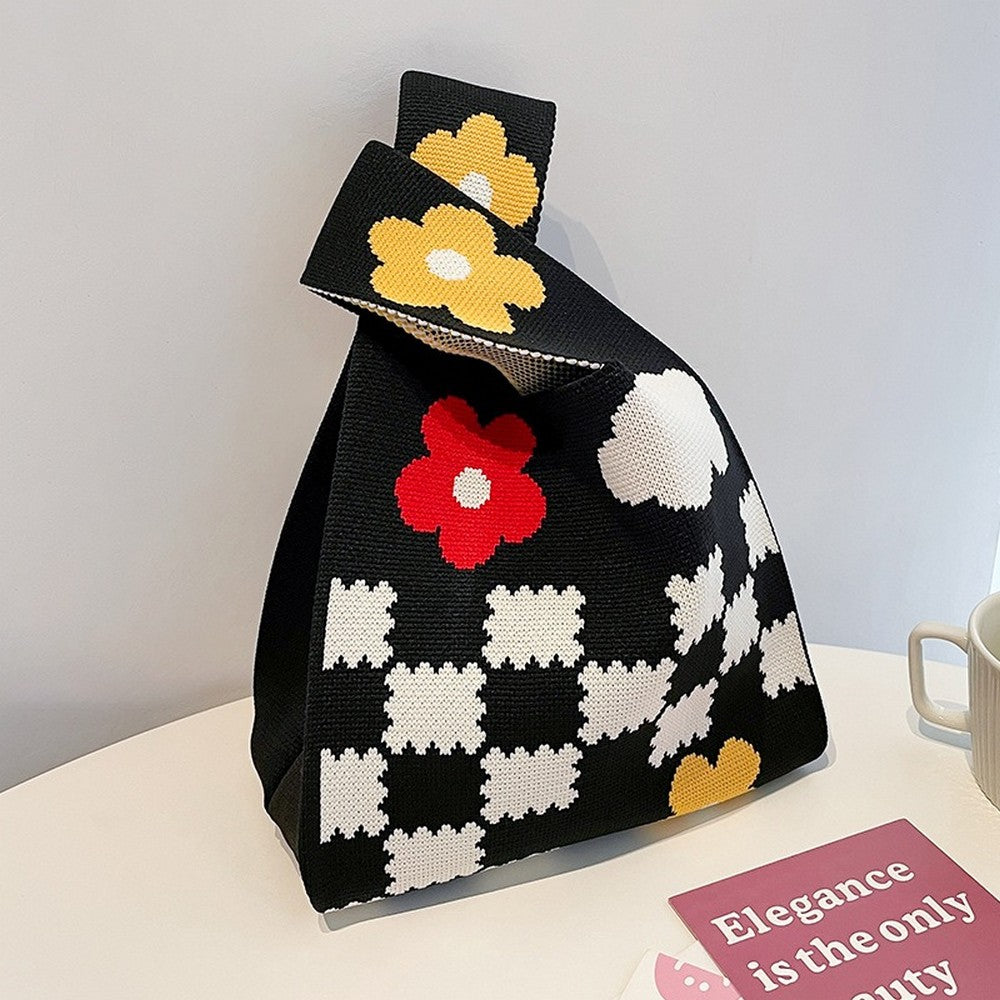 Retro Pattern Knit Storage Pouch