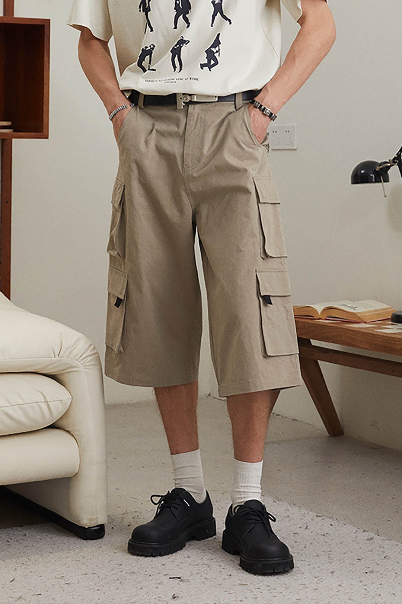 Khaki Multi-Pocket Cargo Culottes